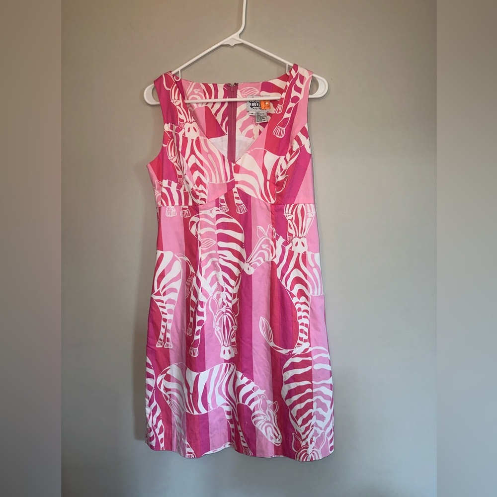 Lilly Pulitzer pink dress 8 zebra print